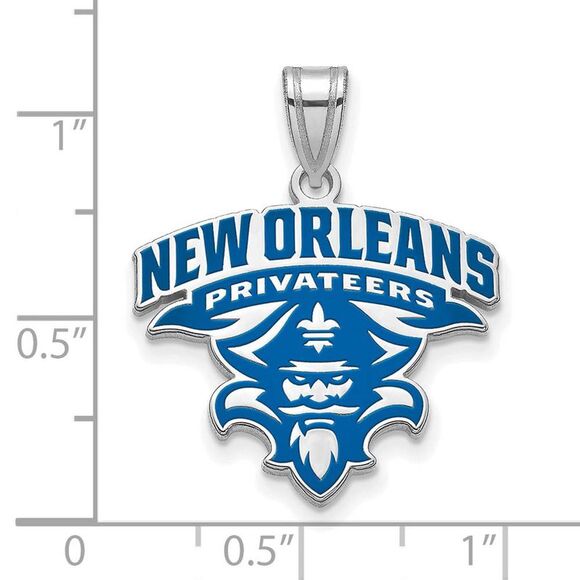 Sterling Silver U. of New Orleans XL Enamel Pendant - Picture 2 of 3